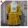 mustard hand embroidery long sleeve dress